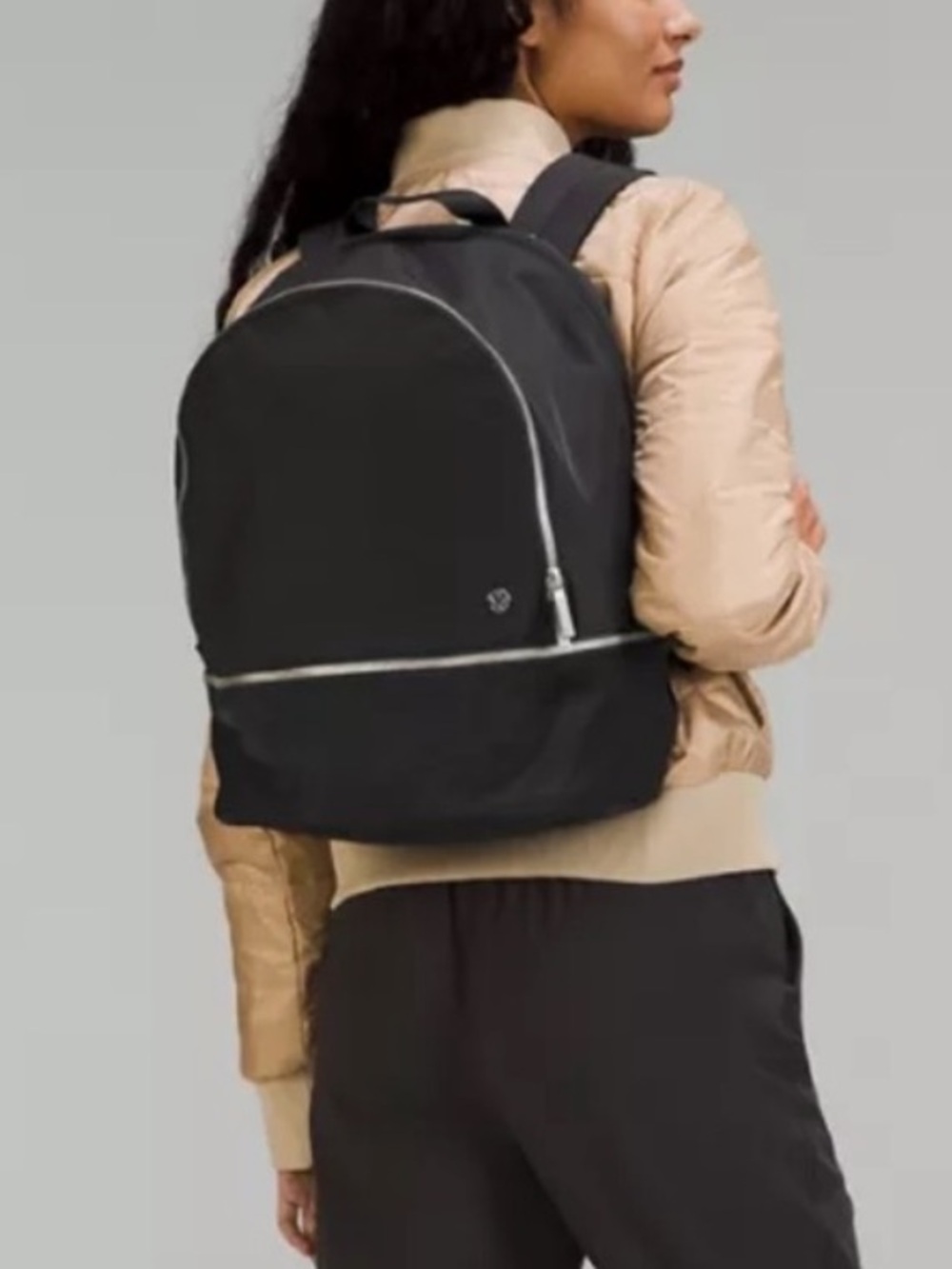 lululemon athletica city adventurer 20 L Black Backpack with Silver Zippers